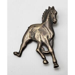 Vintage Sterling Horse Brooch Figural Stallion Pin